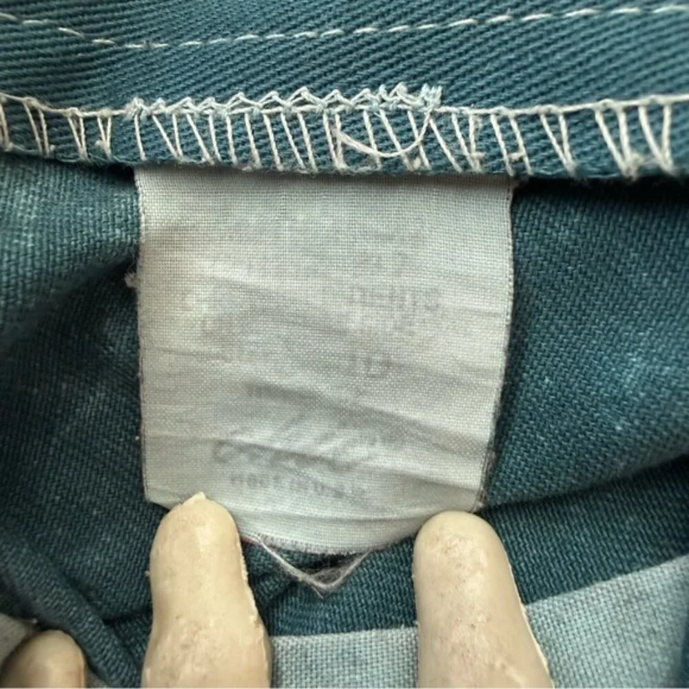 💀 SOLD 💀 Vintage 80s Teal Blue Acid Wash High Waisted Pleated Trousers ~ Size 28 - Picture 8 of 8